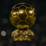 Ballon d'Or 2025 golden trophy on display